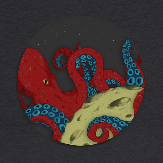 that the moon is being eaten by a giant octopus? by LeahHa